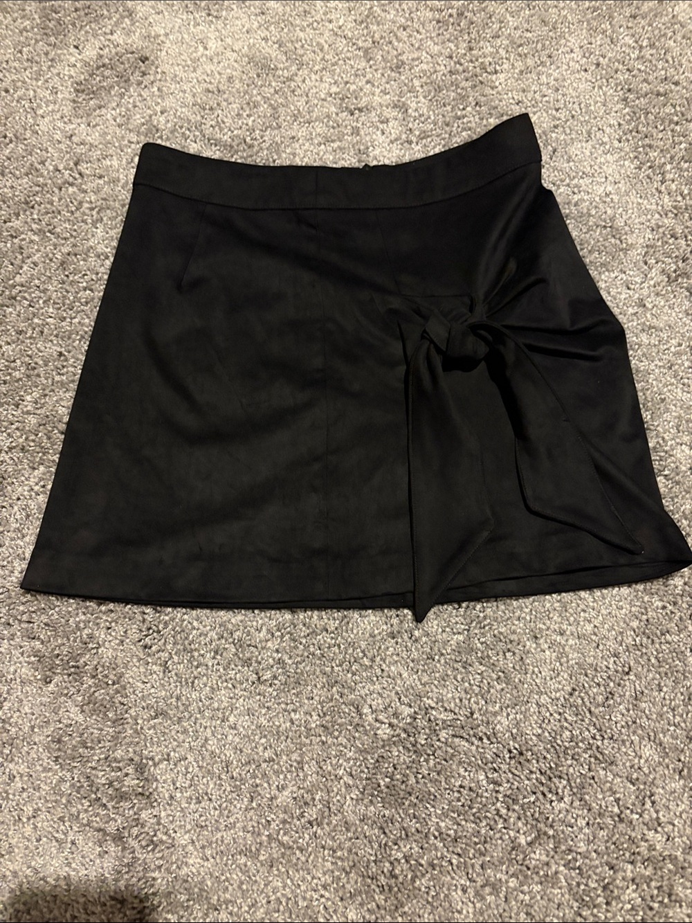 Zara Black Tie-Accent Mini Skirt
